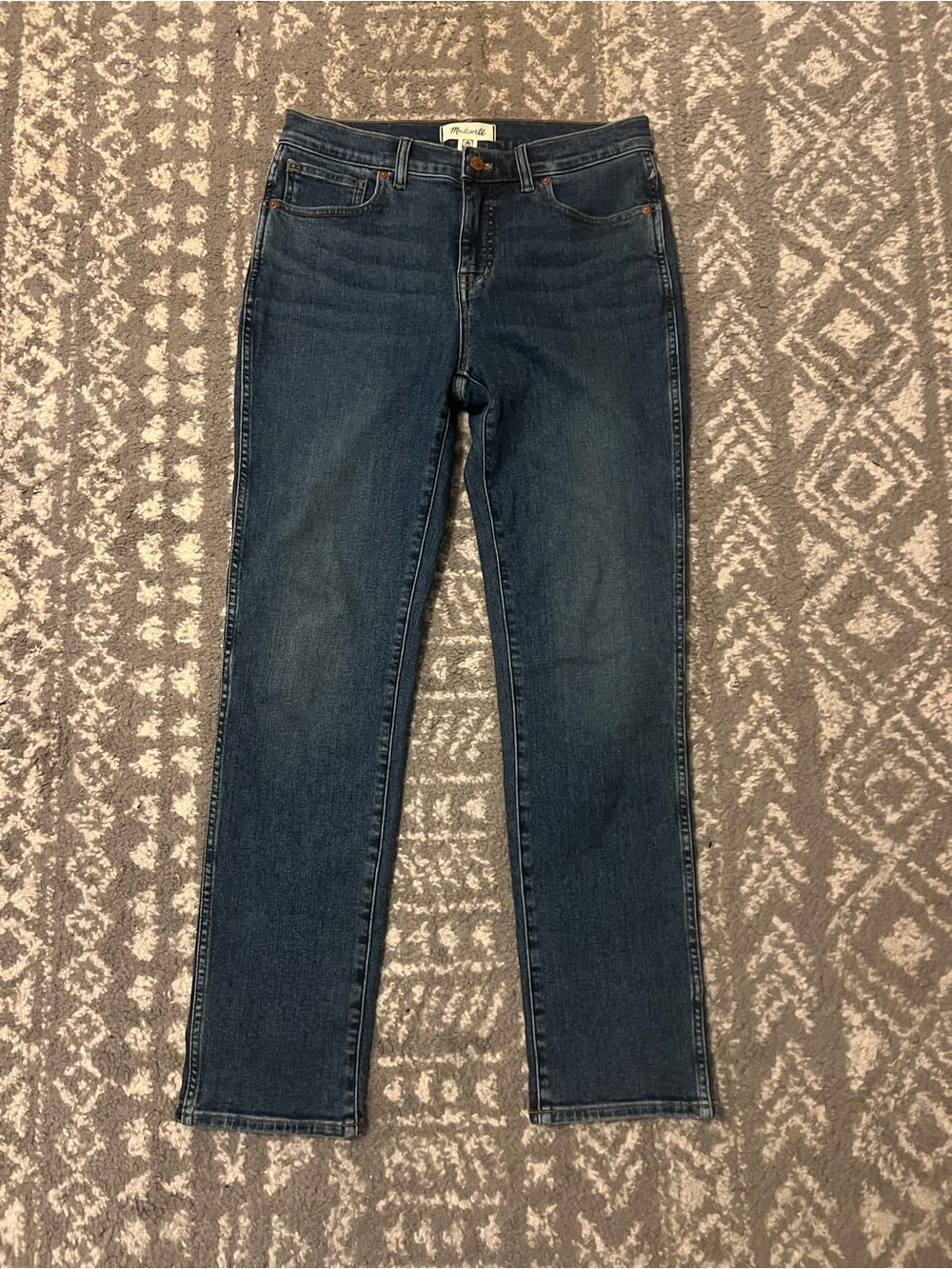 Madewell midrise stovepipe Straight Leg Jeans in Dark Blue Wash size 29 (US 8)